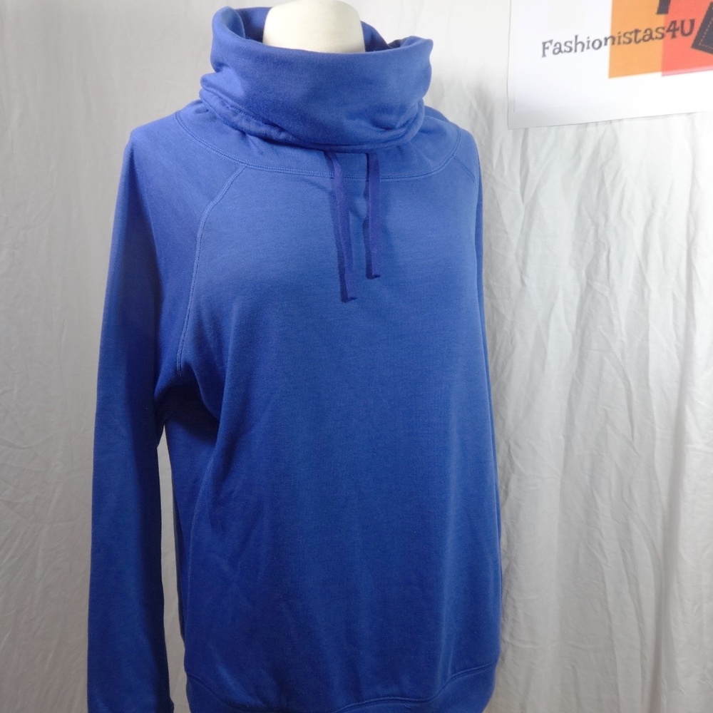 NIKE Women's Blue Cowl Neck Sweatshirt Medium - Picture 6 of 8
